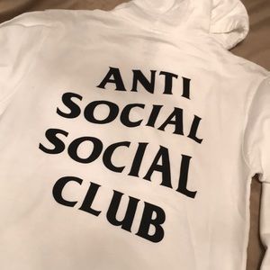 Anti social social club white hoodie